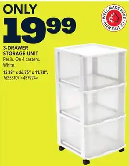 RONA 13.18 x 26.75 x 11.78 3-DRAWER STORAGE UNIT offer