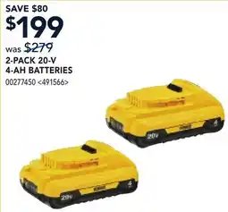 RONA 2-PACK 20-V 4-AH BATTERIES offer