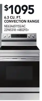 RONA 6.3 CU. FT. CONVECTION RANGE offer