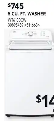 RONA LG 5 CU. FT. WASHER offer