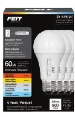 RONA FEIT CCT GU10 and A19, 4-pack offer