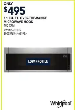 RONA WHIRLPOOL 1.1 CU. FT. OVER-THE-RANGE MICROWAVE HOOD offer