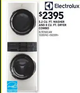 RONA ELECTROLUX 5.2 CU. FT. WASHER AND 8 CU. FT. DRYER COMBO offer