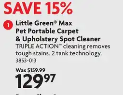 Home Hardware Little Green Max Pet Portable Carpet & Upholstery Spot Cleaner offer