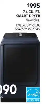 RONA SAMSUNG 7.4 CU. FT. SMART DRYER offer