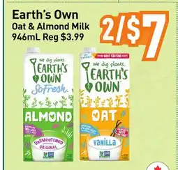 Healthy Planet Earth's Own Oat & Almond Milk offer