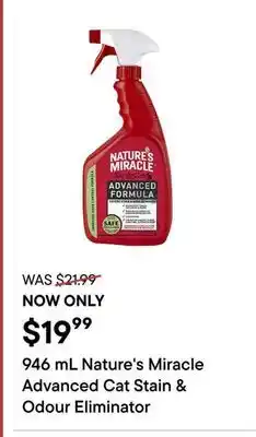 Petvalu 946 mL Nature's Miracle Advanced Cat Stain & Odour Eliminator offer