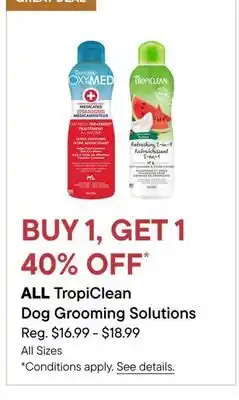 Petvalu ALL TropiClean Dog Grooming Solution offer