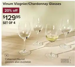 Linen Chest Vinum Viognier/Chardonnay Glasses offer