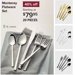 Linen Chest Monterey Flatware Set offer