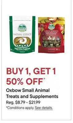 Petvalu Oxbow Small Animal Treats and Supplements offer