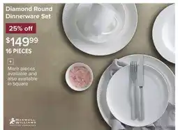 Linen Chest Diamond Round Dinnerware Set offer