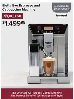 Linen Chest Eletta Evo Espresso and Cappuccino Machine offer