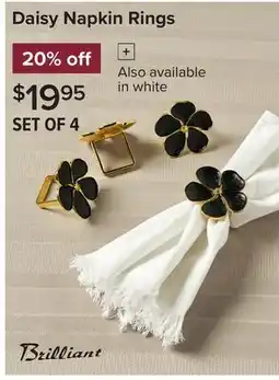 Linen Chest Daisy Napkin Rings offer