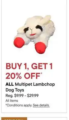 Petvalu ALL Multipet Lambchop Dog Toys offer