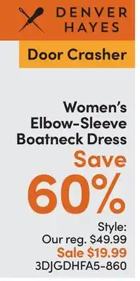 Mark's Women's Elbow-Sleeve Boatneck Dress offer