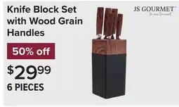 Linen Chest Knife Block Set with Wood Grain Handles offer