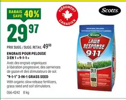 BMR ENGRAIS POUR PELOUSE 3 EN 1  9-1-1  offer