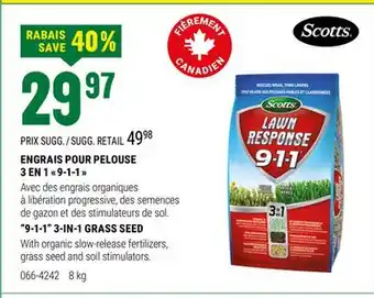 BMR ENGRAIS POUR PELOUSE 3 EN 1 9-1-1 offer
