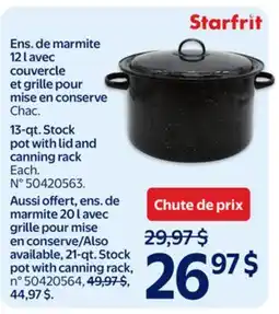 Walmart Starfrit 13-qt. Stock pot with lid and canning rack offer