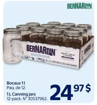 Walmart 1L Canning jars offer