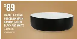 Canac Isabella Round Porcelain Wash Basin 15 15/16 in offer