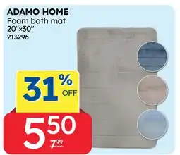 Rossy ADAMO HOME Foam bath mat offer