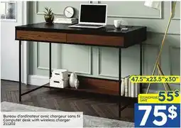 Rossy Computer desk with wireless charger offer