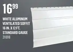 Canac White Aluminum Ventilated Soffit 16in. x 12 ft. Standard Gauge offer