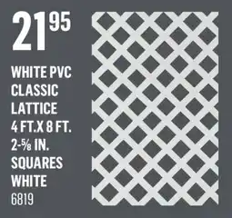 Canac White PVC Classic Lattice4 ft.x 8 ft offer