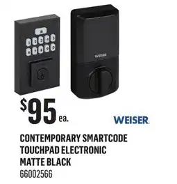 Canac Weiser Contemporary Smartcode Touchpad Electronic Deadbolt Lock offer