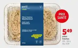 Avril pâtes fraîches offer