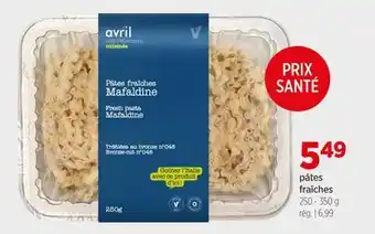 Avril pâtes fraîches offer