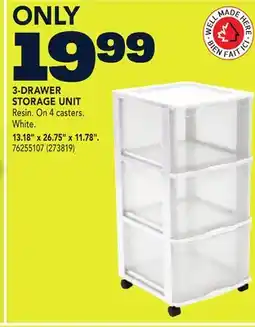 RONA 3-DRAWER STORAGE UNIT 13.18 x 26.75 x 11.78 offer