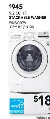 RONA LG 5.2 CU. FT. STACKABLE WASHER offer