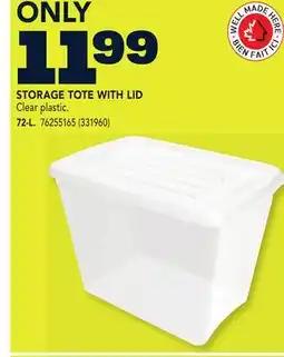 RONA 72-L. STORAGE TOTE WITH LID offer