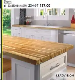 RONA 6' LEADVISION wood countertops offer