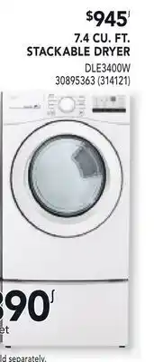 RONA 7.4 CU. FT. STACKABLE DRYER offer