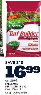 RONA FALL LAWN FERTILIZER 32-0-10 offer