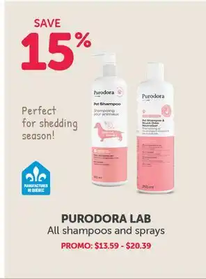 Mondou PURODORA LAB All shampoos and sprays offer