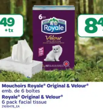 L'Intermarché MOUCHOIRS ORIGINAL & VELOUR EMB., DE 6 BOÎTES | ORIGINAL & VELOUR , 6 PACK FACIAL TISSUE offer