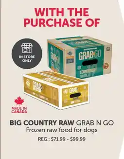 Mondou BIG COUNTRY RAW GRAB N GO Frozen raw food for dogs offer