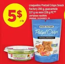 Maxi Snack Factory Pretzel Crisps & Guacamole offer