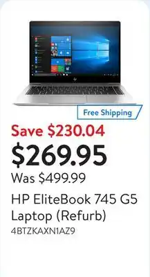 Walmart HP EliteBook 745 G5 Laptop (Refurb) offer