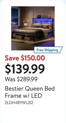 Walmart Bestier Queen Bed Frame w/ LED offer