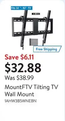 Walmart MountFTV Tilting TV Wall Mount offer