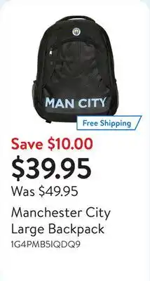 Walmart Manchester City Large Backpack offer