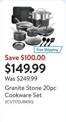 Walmart Granite Stone 20pc Cookware Set offer