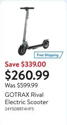 Walmart GOTRAX Rival Electric Scooter offer