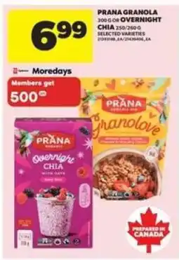 Real Canadian Superstore Prana Granola or Overnight Chia offer